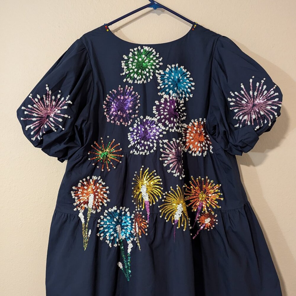 Queen of Sparkles Navy Fireworks Dress